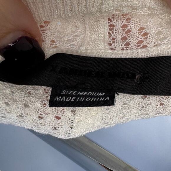 Alexander Wang NWOT White Knit Finely Ribbed smock detail Turtleneck Size M - Picture 4 of 15